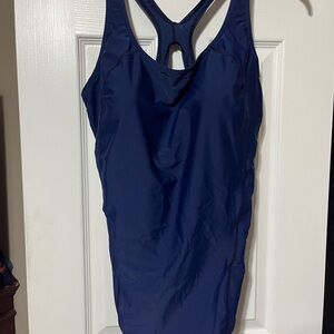 Speedo Navy Racerback One Piece Swimsuit